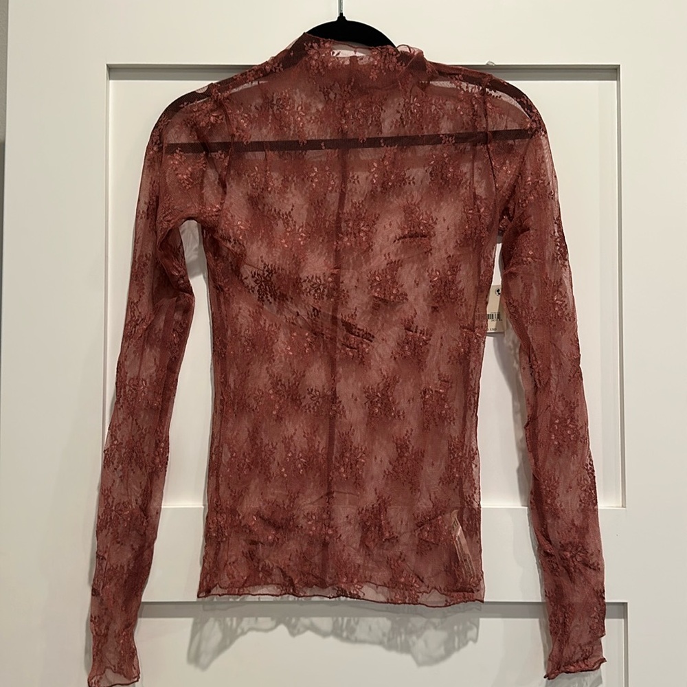 Free People Lady Lux Mesh Layering Top - Rose